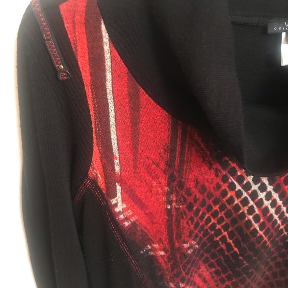 Vex Collection cowl neck sweater dark orange/black - Picture 4 of 16